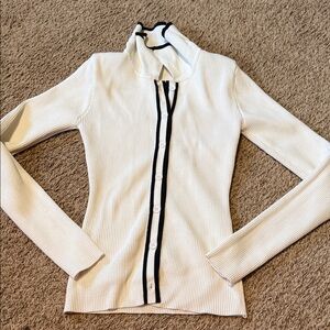 The Workshop Cream and Black Sweater